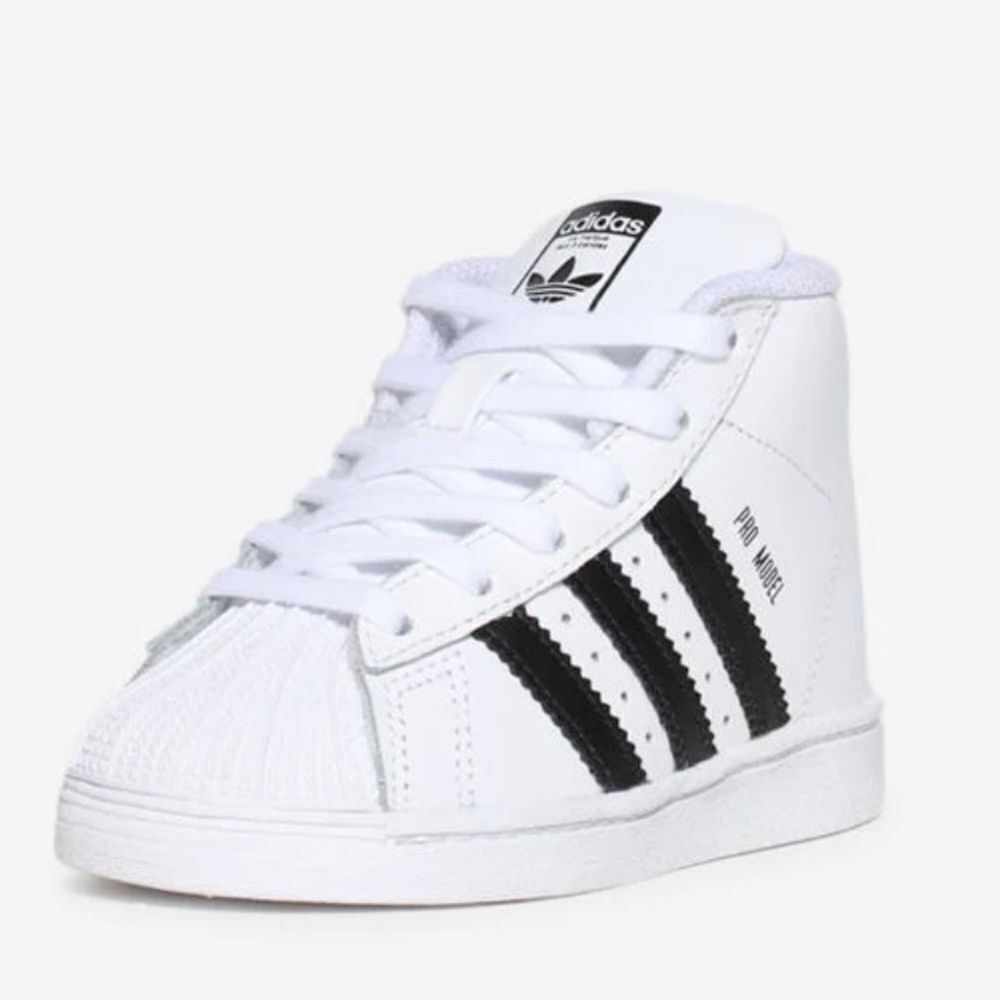 ADIDAS TODDLER PRO MODEL WHITE & BLACK SNEAKER 6